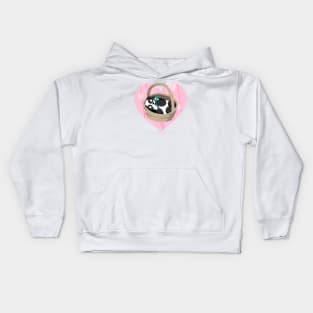 Panda in a Basket Kids Hoodie